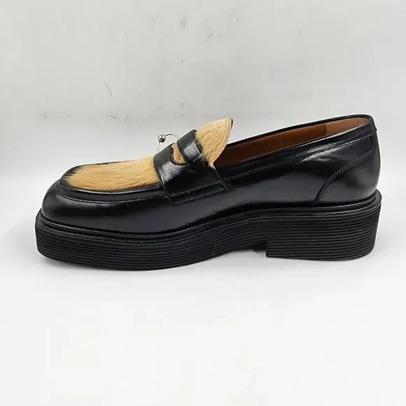 Marni | Shoes | Marni Pierced Hair Moccasin Leather Loafers  display picture 1